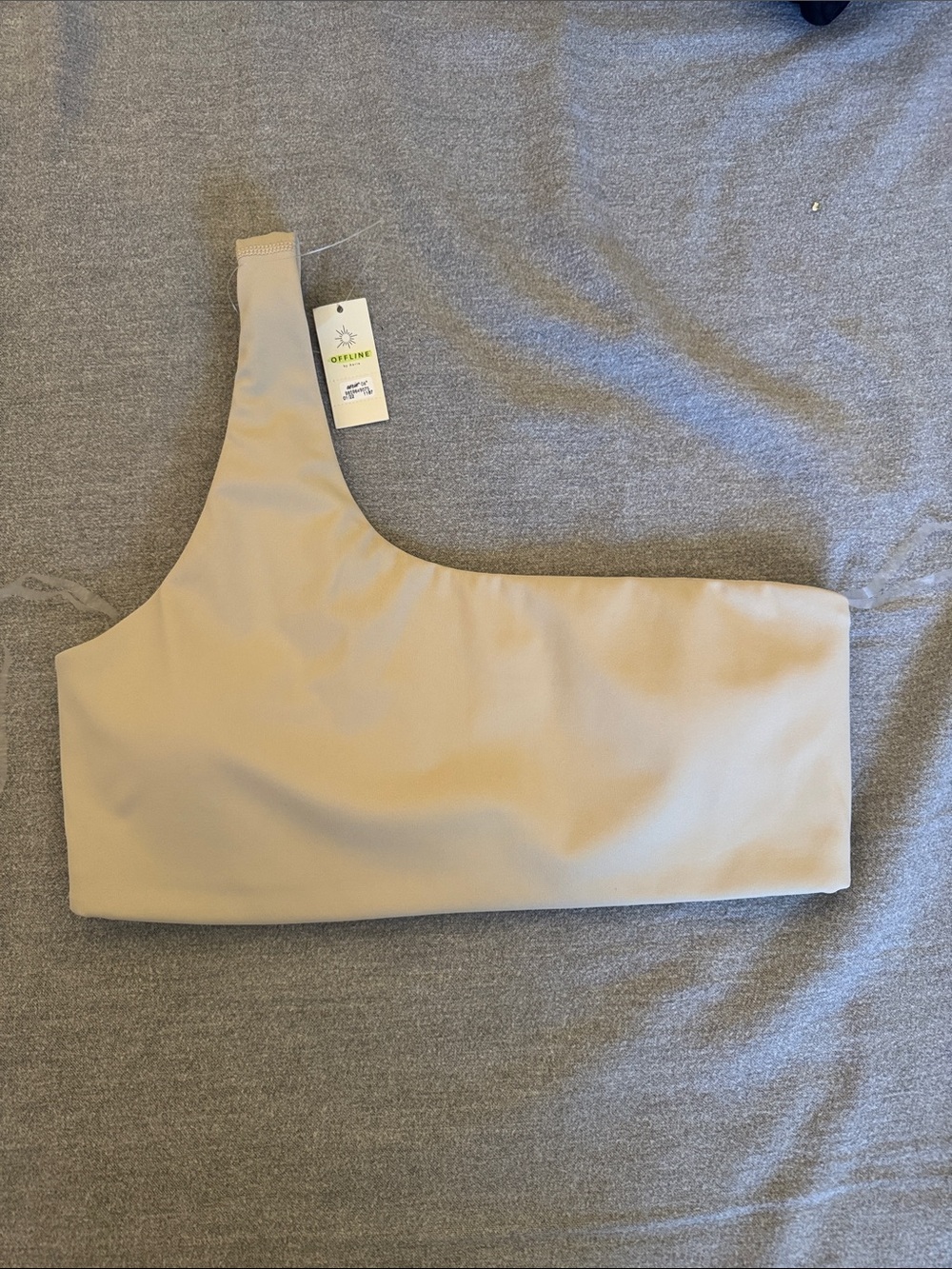 aerie One-Shoulder Nude Crop Top